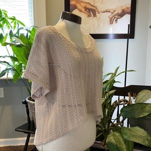 Hi/lo cropped large loop sweater